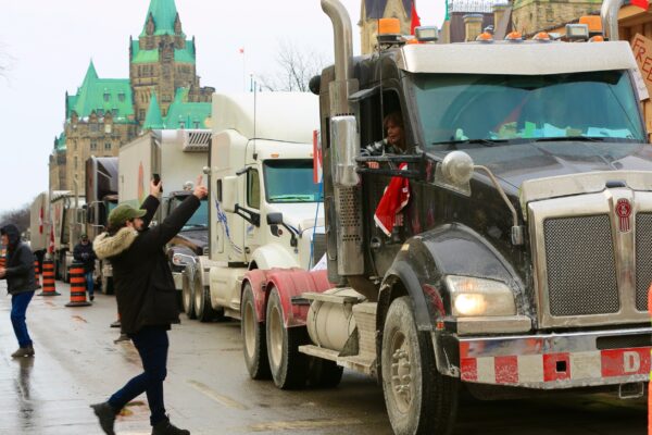 Truckers Freedom Convoy 2022 In Ottawa, Canada